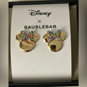 Disney x BaubleBar rhinestones Mickey Earrings NIB